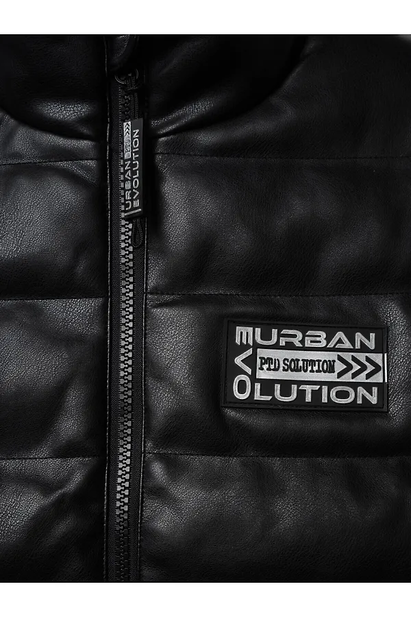 Жилет кожаный для мальчиков PLAYTODAY, черный - фото 2