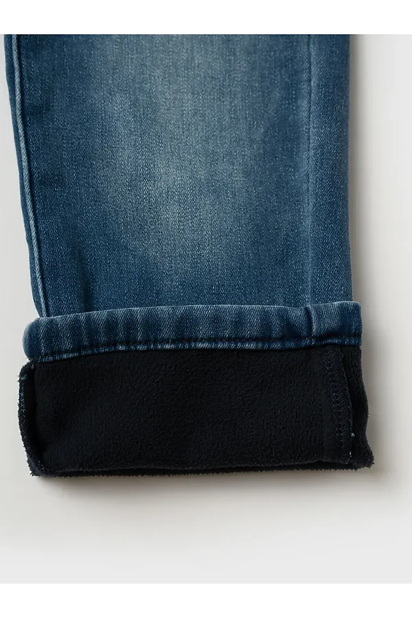 Полукомбинезон текстильный джинсовый утепленный флисом для девочек PLAYTODAY, тёмно-синий - фото 2