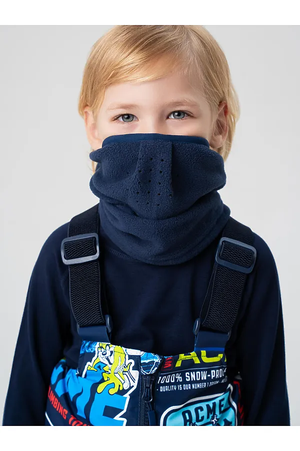 Шарф-снуд трикотажный для мальчиков PLAYTODAY, тёмно-синий - фото 2