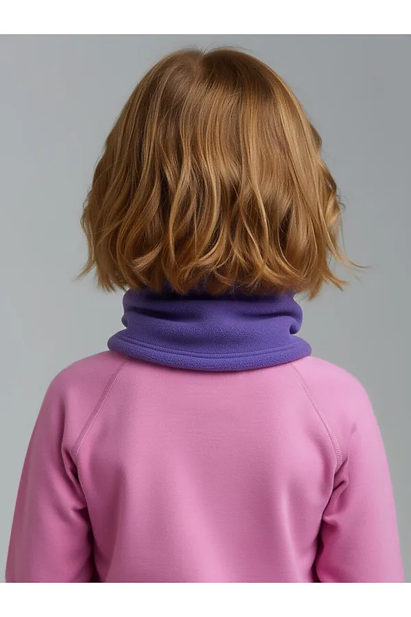 Шарф-снуд трикотажный для девочек PLAYTODAY, фиолетовый неоновый - фото 2