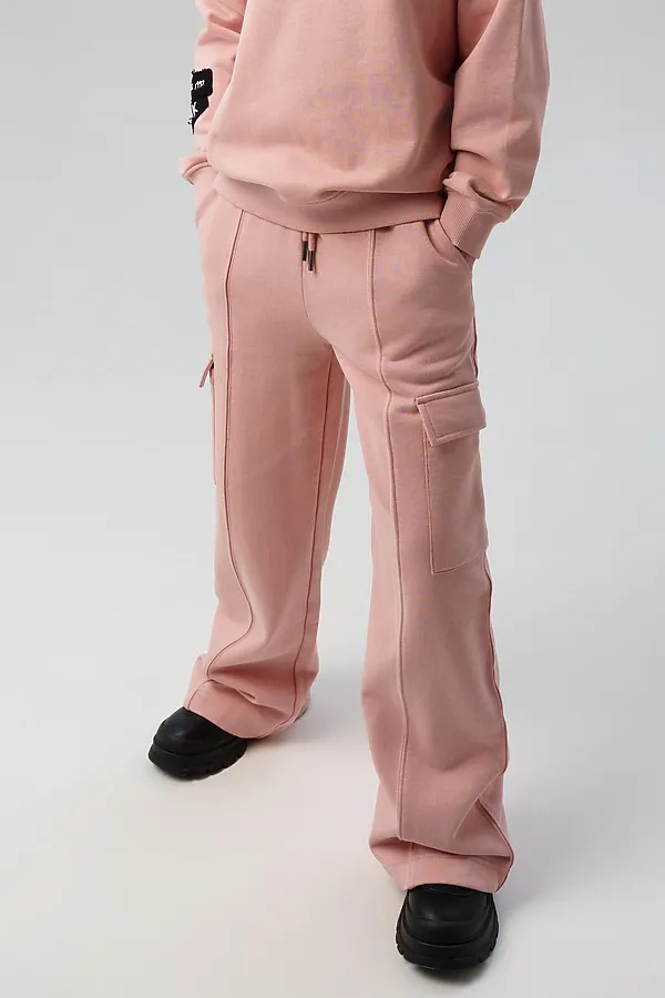 Брюки трикотажные для девочек PLAYTODAY, светло-розовый - фото 2