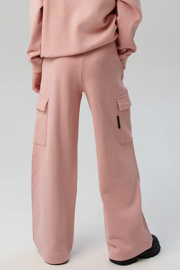 Брюки трикотажные для девочек PLAYTODAY, светло-розовый - фото 2