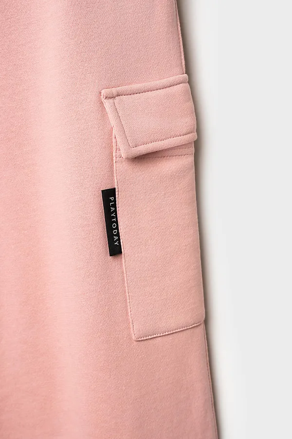 Брюки трикотажные для девочек PLAYTODAY, светло-розовый - фото 2