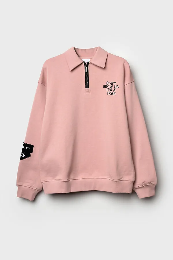 Толстовка трикотажная для девочек PLAYTODAY, светло-розовый - фото 2