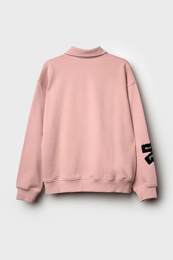 Толстовка трикотажная для девочек PLAYTODAY, светло-розовый - фото 2