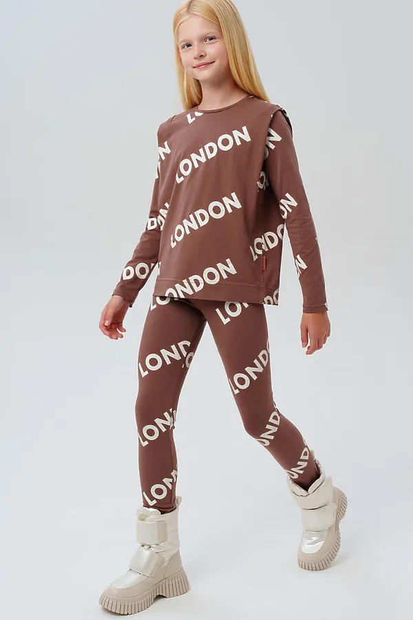 Джемпер трикотажный для девочек (футболка с длинными рукавами) PLAYTODAY, бежевый - фото 2