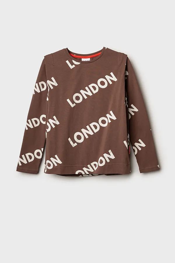 Джемпер трикотажный для девочек (футболка с длинными рукавами) PLAYTODAY, бежевый - фото 2