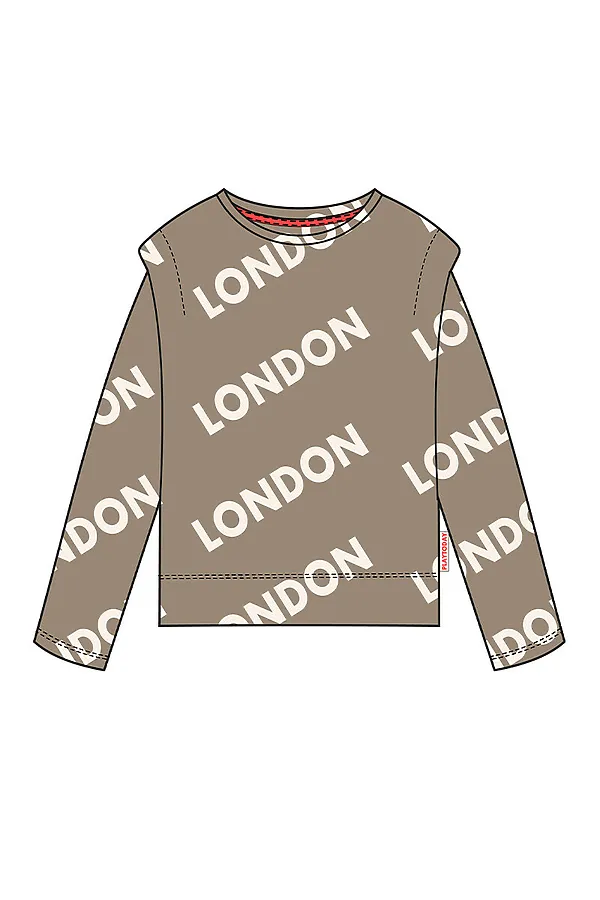 Джемпер трикотажный для девочек (футболка с длинными рукавами) PLAYTODAY, бежевый - фото 2