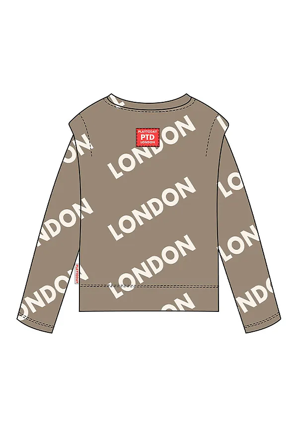 Джемпер трикотажный для девочек (футболка с длинными рукавами) PLAYTODAY, бежевый - фото 2