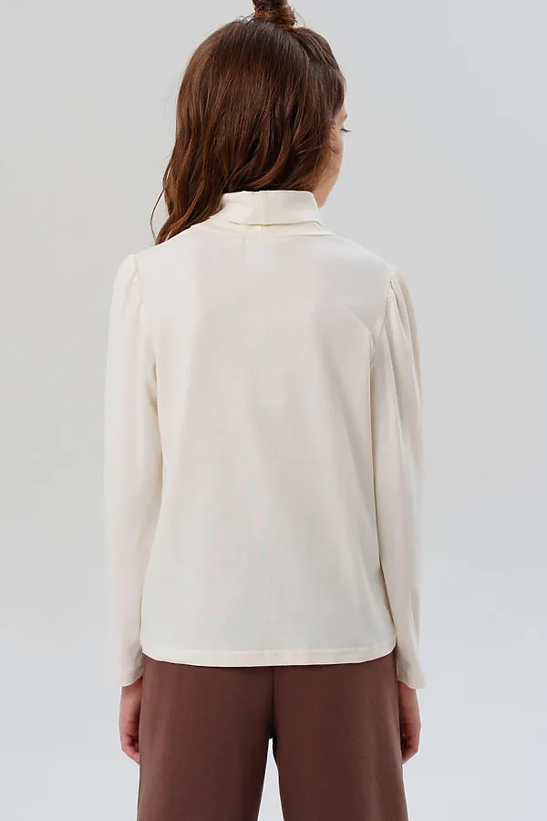 Водолазка трикотажная для девочек PLAYTODAY, молочный - фото 2