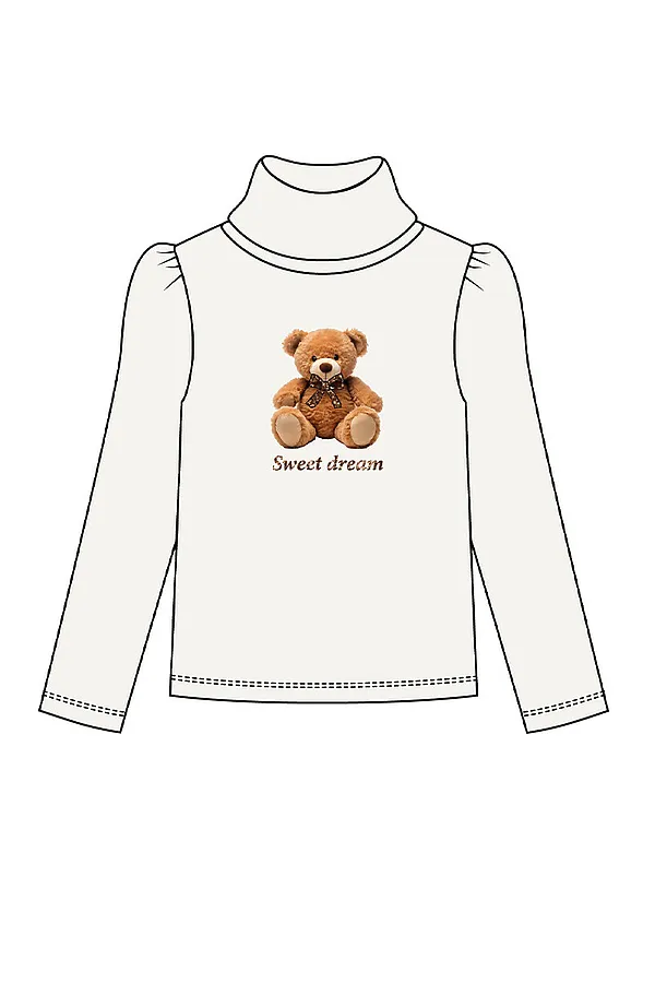 Водолазка трикотажная для девочек PLAYTODAY, молочный - фото 2