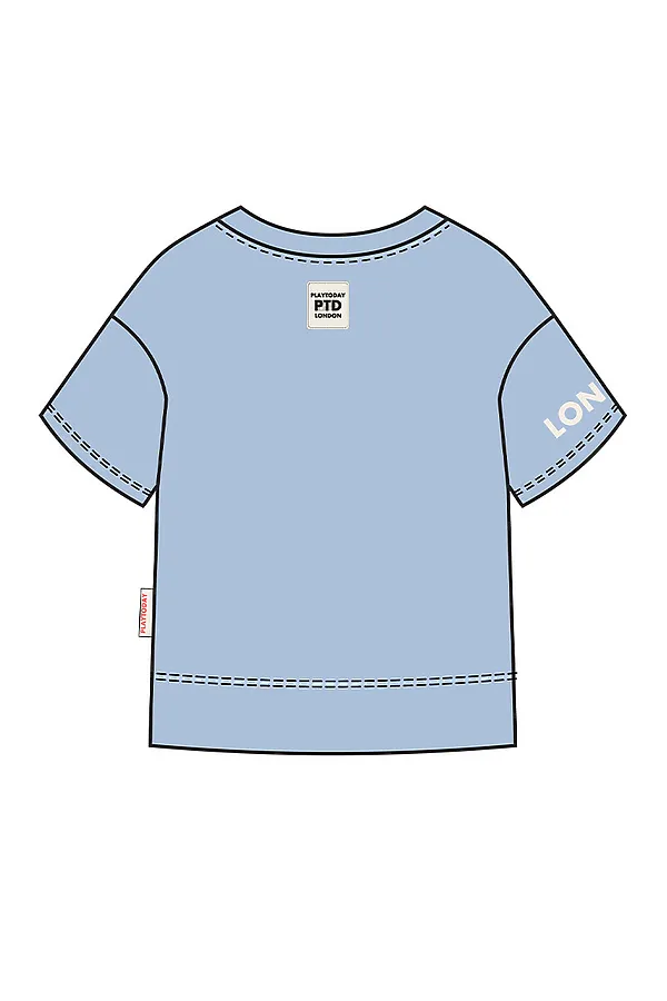 Фуфайка трикотажная для девочек (футболка) PLAYTODAY, голубой - фото 2