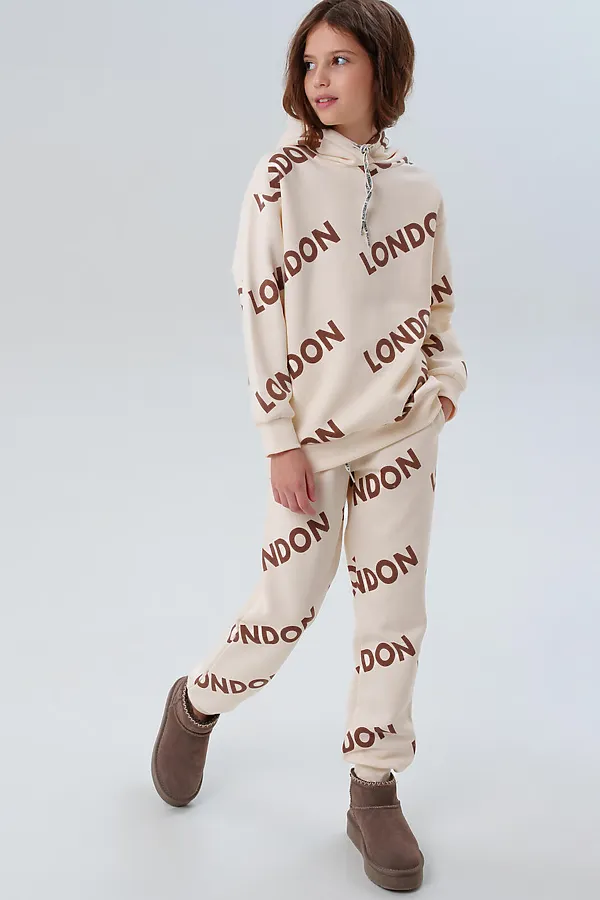 Комплект трикотажный для девочек: толстовка, брюки PLAYTODAY, молочный - фото 2