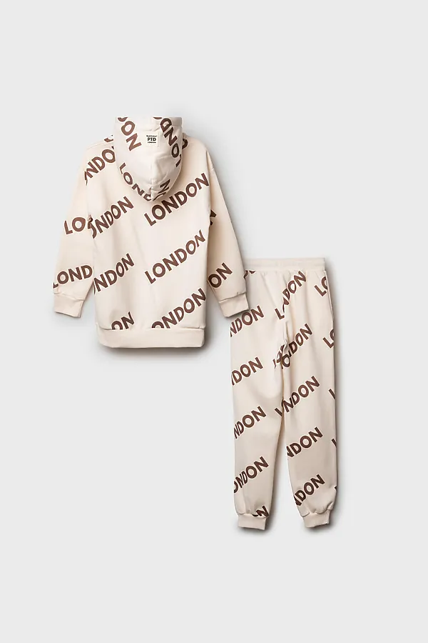 Комплект трикотажный для девочек: толстовка, брюки PLAYTODAY, молочный - фото 2