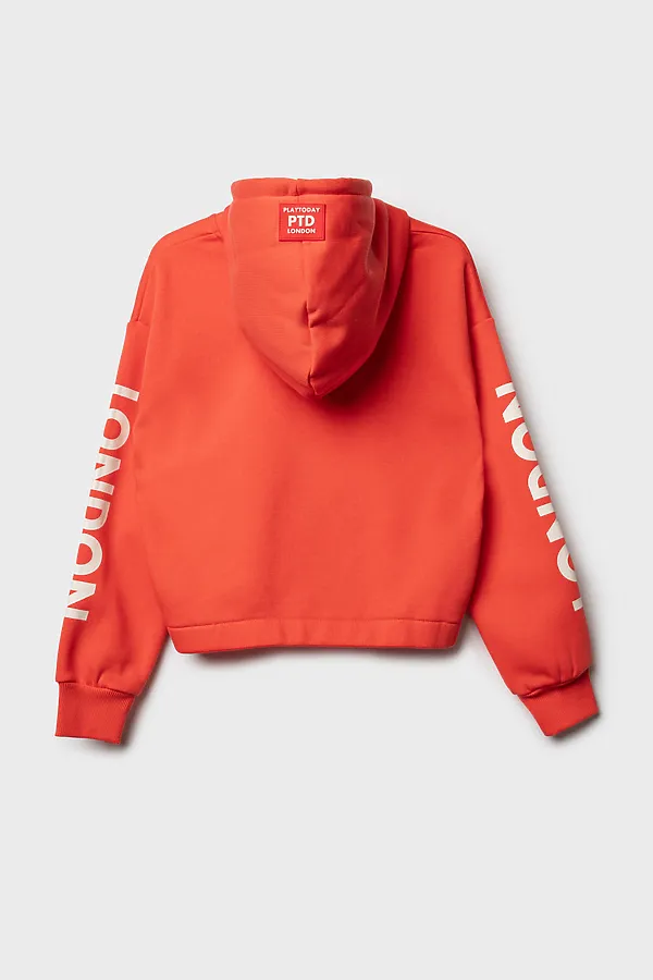 Комплект трикотажный для девочек: толстовка, брюки PLAYTODAY, оранжевый - фото 2