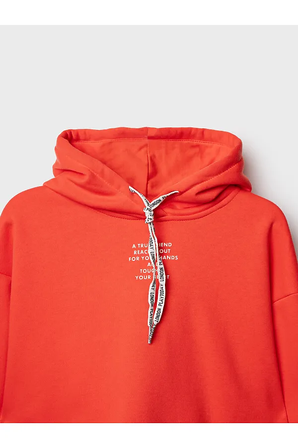 Комплект трикотажный для девочек: толстовка, брюки PLAYTODAY, оранжевый - фото 2