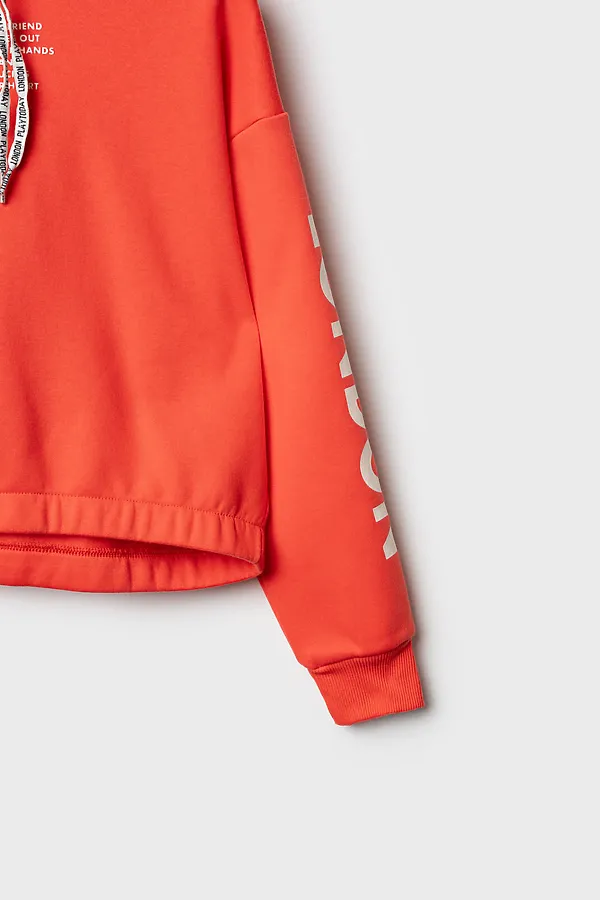 Комплект трикотажный для девочек: толстовка, брюки PLAYTODAY, оранжевый - фото 2