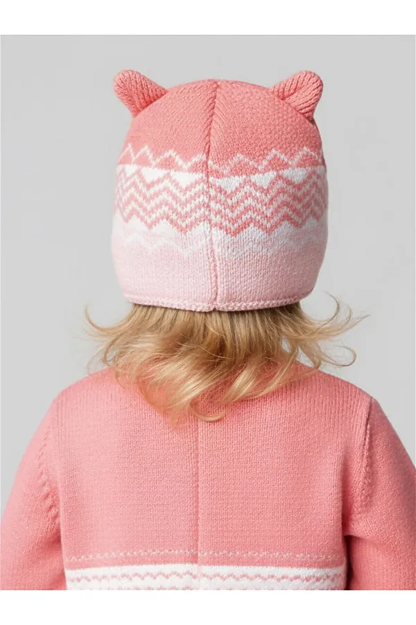 Шапка детская трикотажная для девочек PLAYTODAY, розовый,светло-розовый - фото 2