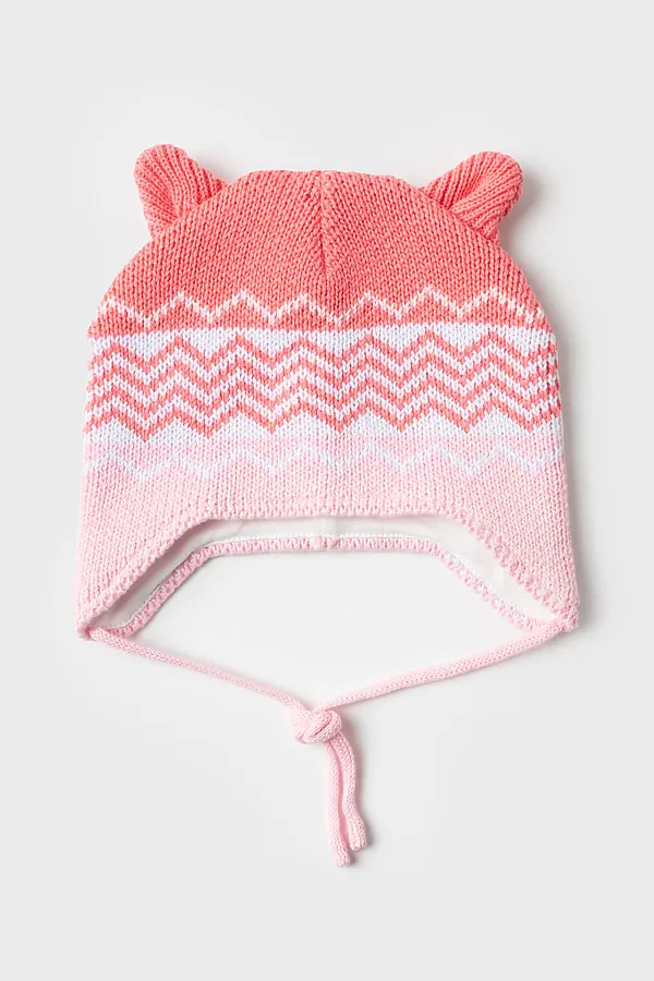 Шапка детская трикотажная для девочек PLAYTODAY, розовый,светло-розовый - фото 2