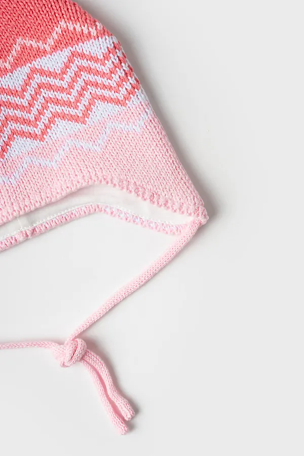 Шапка детская трикотажная для девочек PLAYTODAY, розовый,светло-розовый - фото 2
