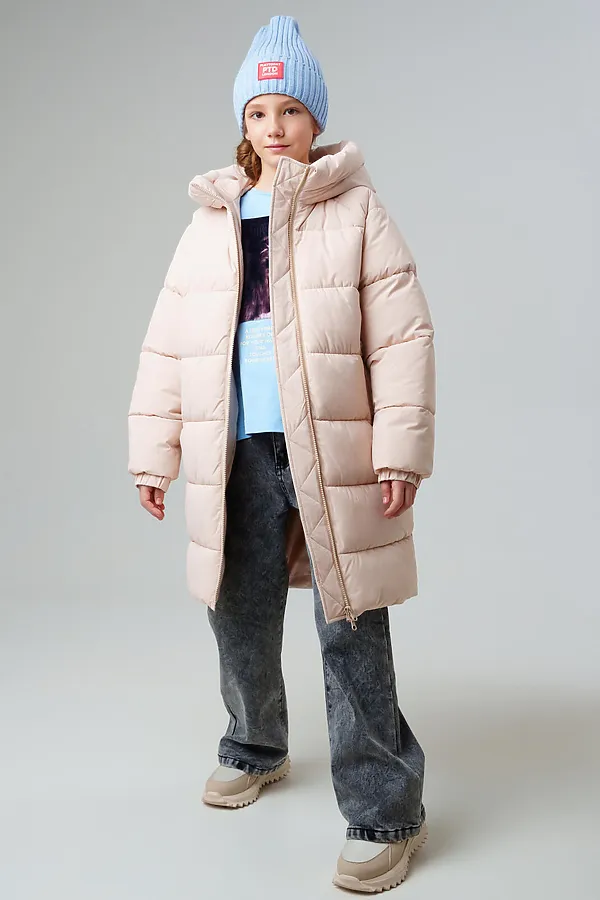 Шапка трикотажная для девочек PLAYTODAY, голубой - фото 2