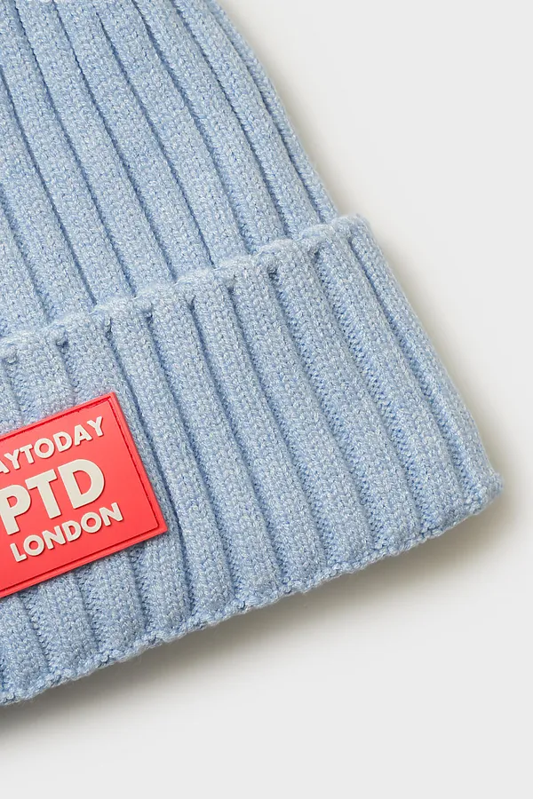 Шапка трикотажная для девочек PLAYTODAY, голубой - фото 2