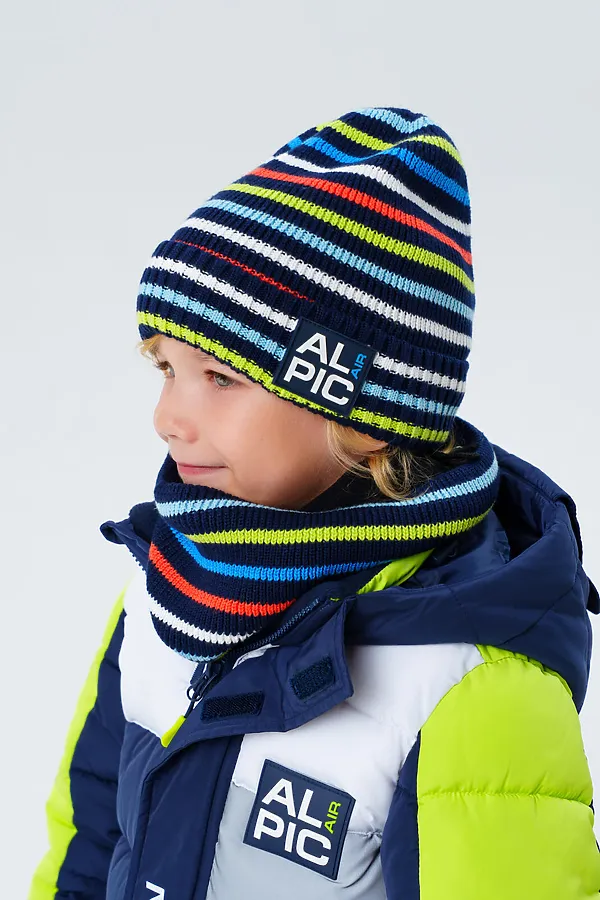 Комплект трикотажный для мальчиков: шапка, снуд PLAYTODAY, разноцветный - фото 2