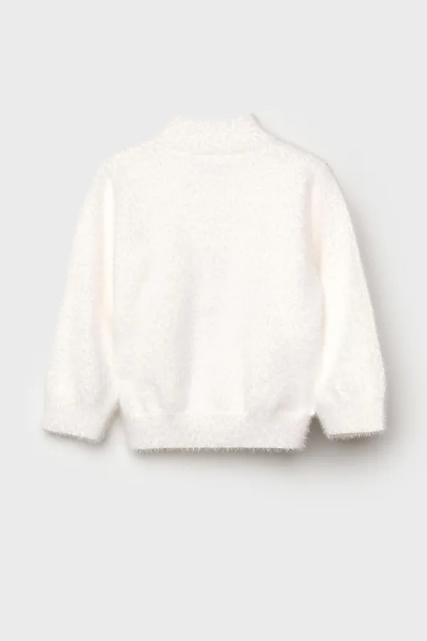 Кардиган детский трикотажный для девочек PLAYTODAY, молочный - фото 2