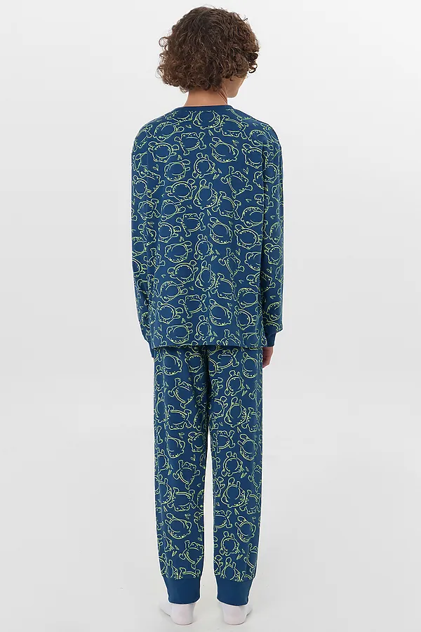 Комплект для мальчиков (лонгслив, брюки) MARK FORMELLE, жабки на полуночном - фото 2