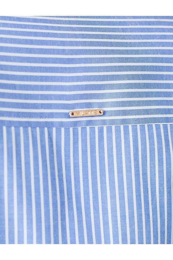 Блузка прямого силуэта VILATTE, голубой - фото 2