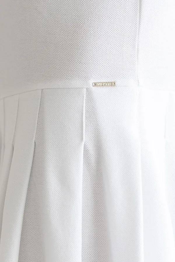 Платье-поло из фактурного трикотажа VILATTE, белый - фото 2