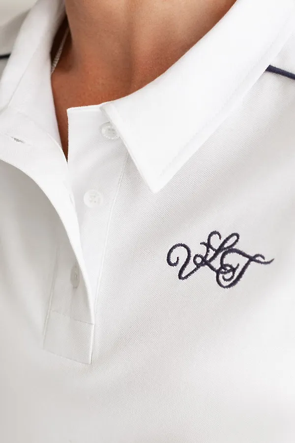 Футболка-поло из фактурного трикотажа VILATTE, белый - фото 2
