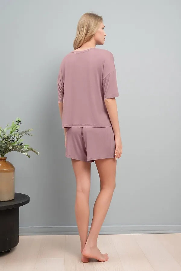 Футболка + шорты INDEFINI, розовый - фото 2