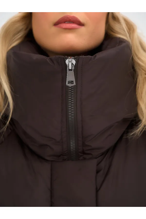 Пуховик женский HOOPS, коричневый - фото 2