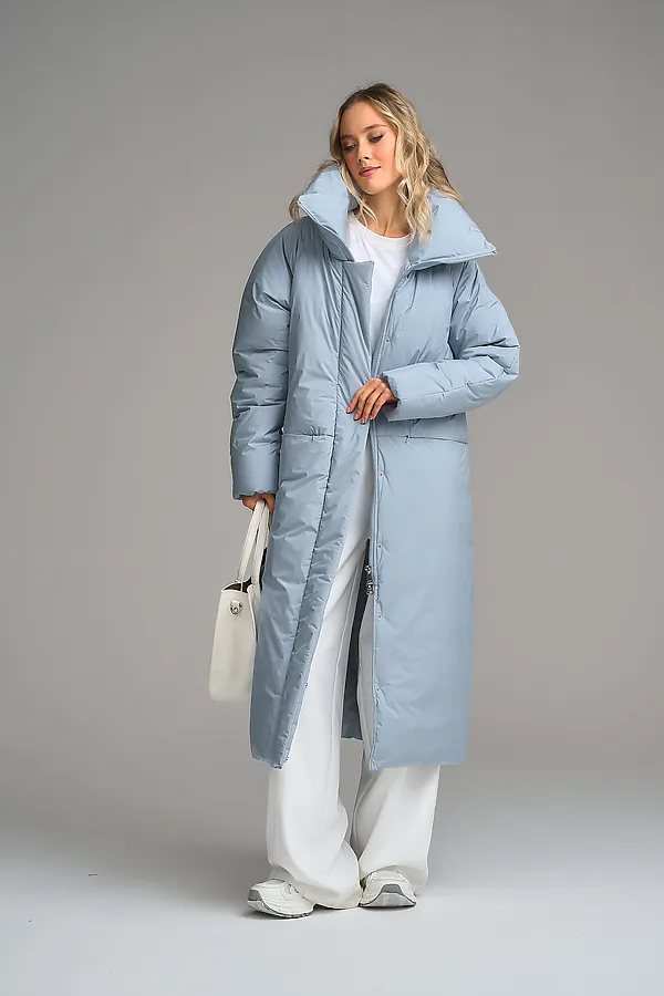 Пуховик женский HOOPS, серо-голубой - фото 2