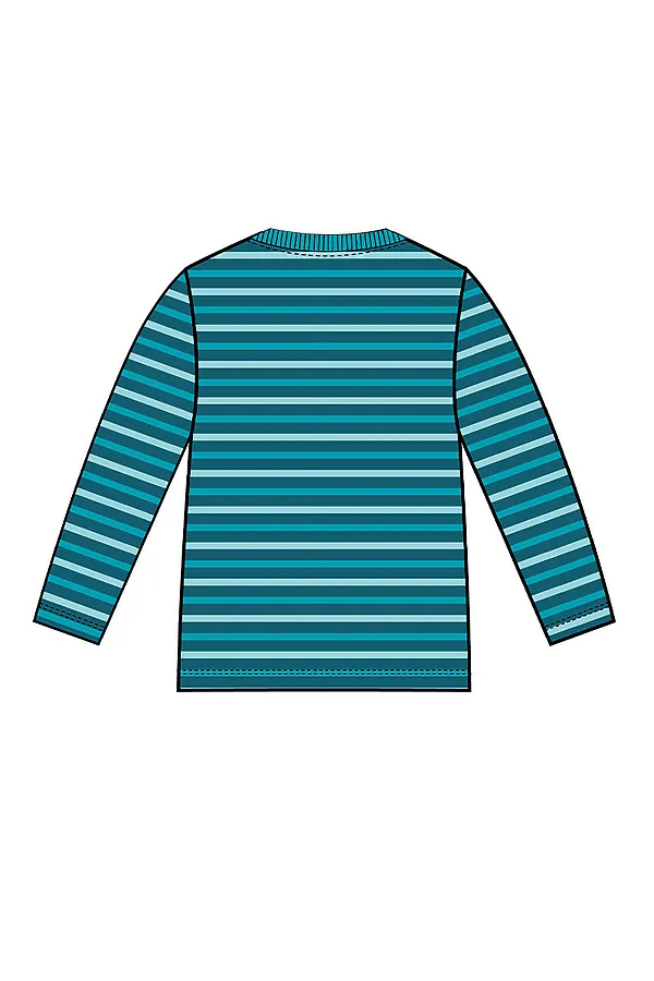 Комплект детский трикотажный для мальчиков: фуфайка (футболка с длинными рукавами), брюки PLAYTODAY, бирюзовый,голубой - фото 2