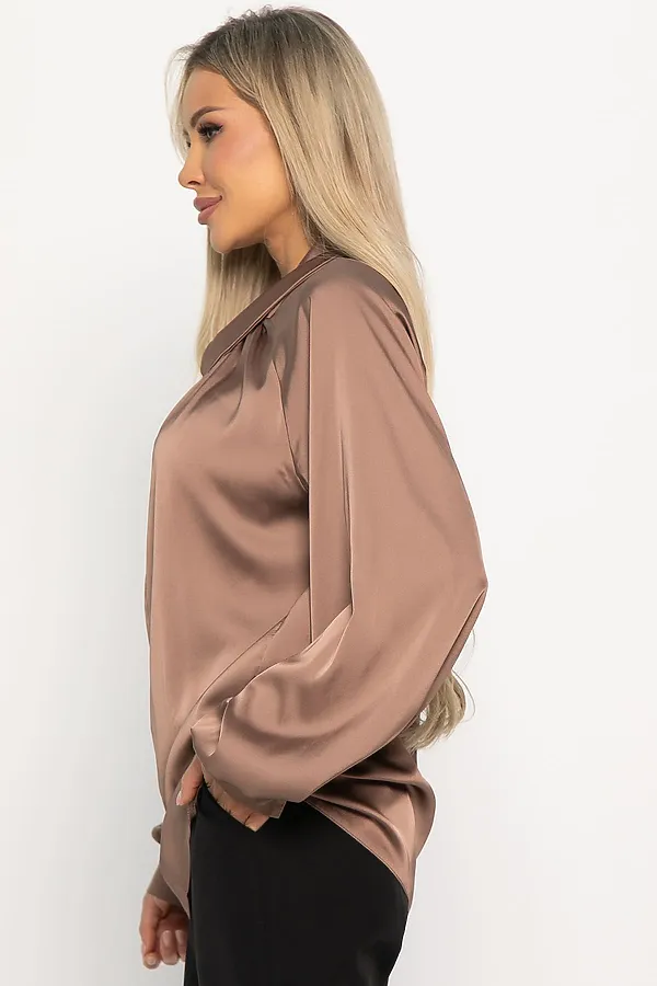 Блуза Элеонора LADY TAIGA, коричневая - фото 2
