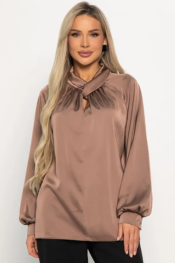 Блуза Элеонора LADY TAIGA, коричневая - фото 2