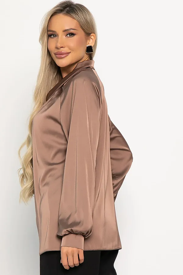 Блуза Элеонора LADY TAIGA, коричневая - фото 2