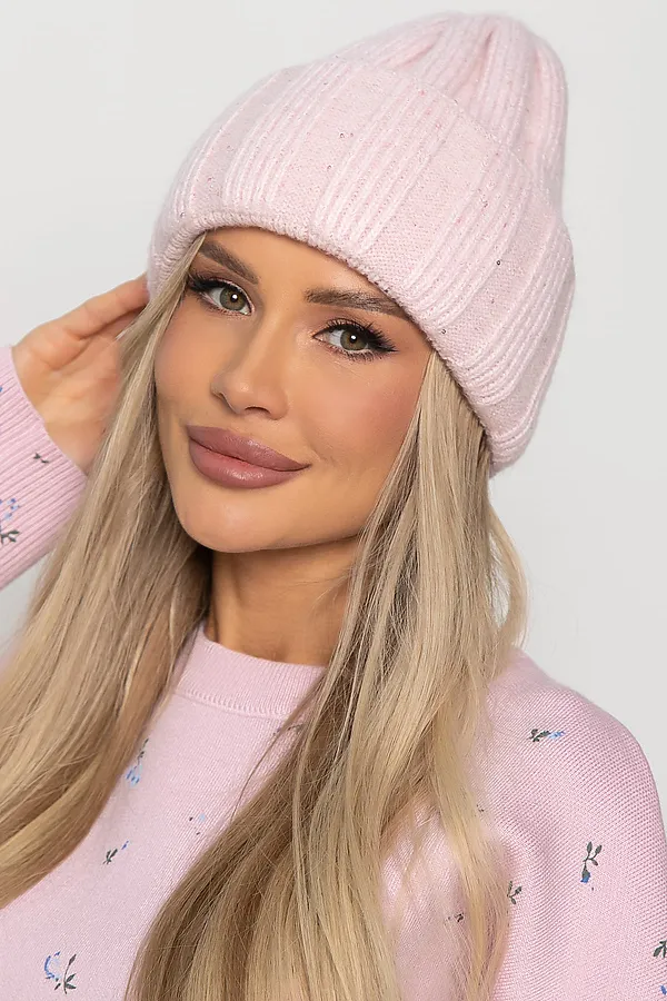 Шапка двухслойная Зимние деньки LADY TAIGA, нежно-розовая - фото 2