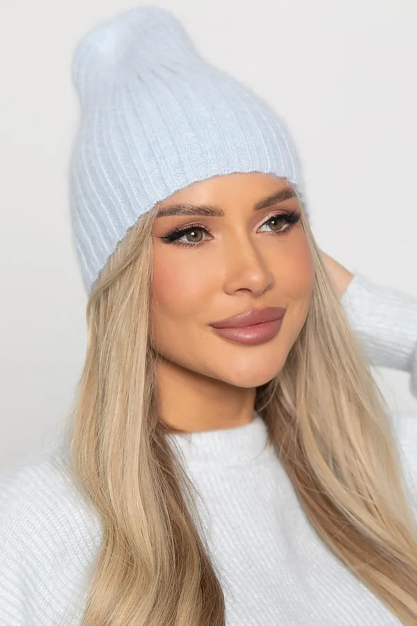 Шапка однослойная Большой город LADY TAIGA, нежно-голубая - фото 2