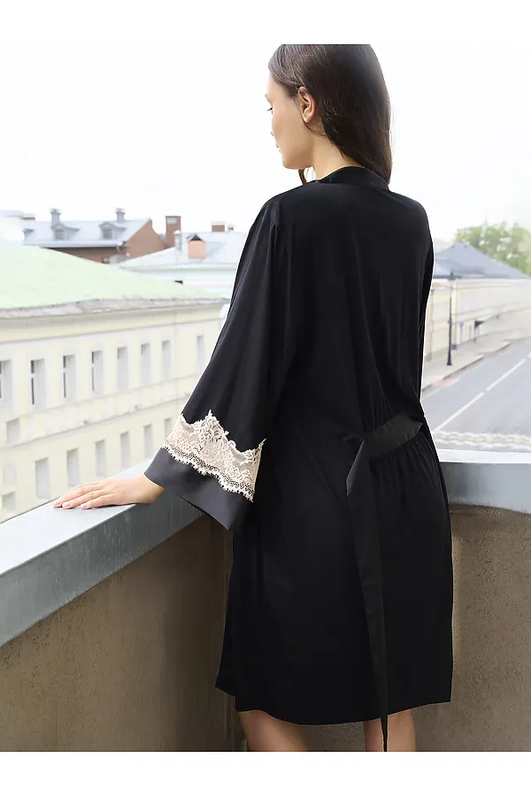 Халат INDEFINI, черный - фото 2