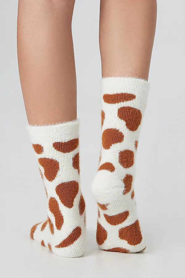 Носки женские MARK FORMELLE, молочный /рыжий - фото 2