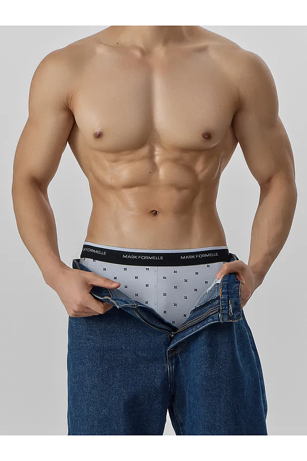 Трусы мужские MARK FORMELLE, квадраты на св.сером - фото 2
