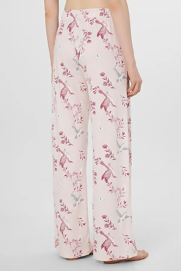 Комплект женский (рубашка, брюки) MARK FORMELLE, птицы на нежно -розовом - фото 2