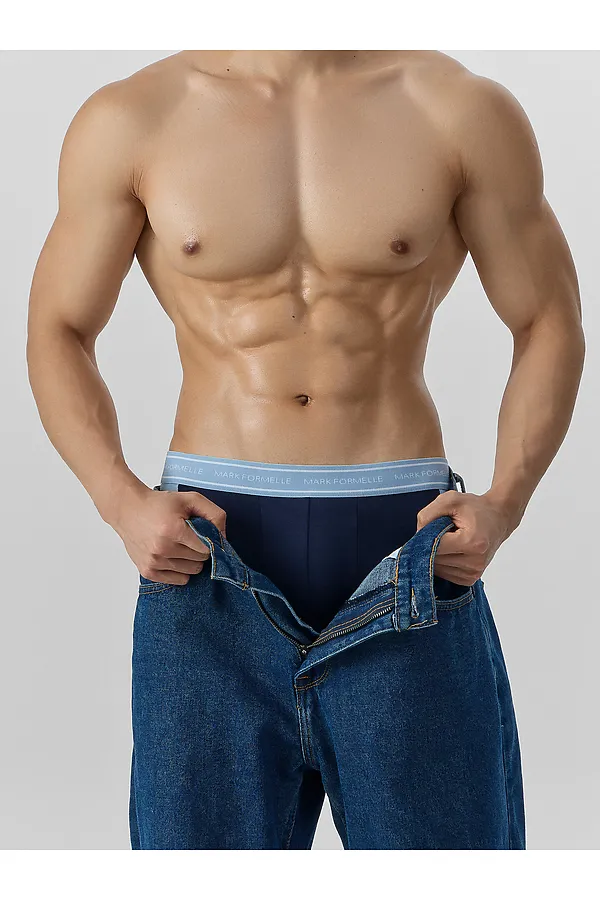Трусы мужские MARK FORMELLE, глубокий синий +пыльно -голубой - фото 2
