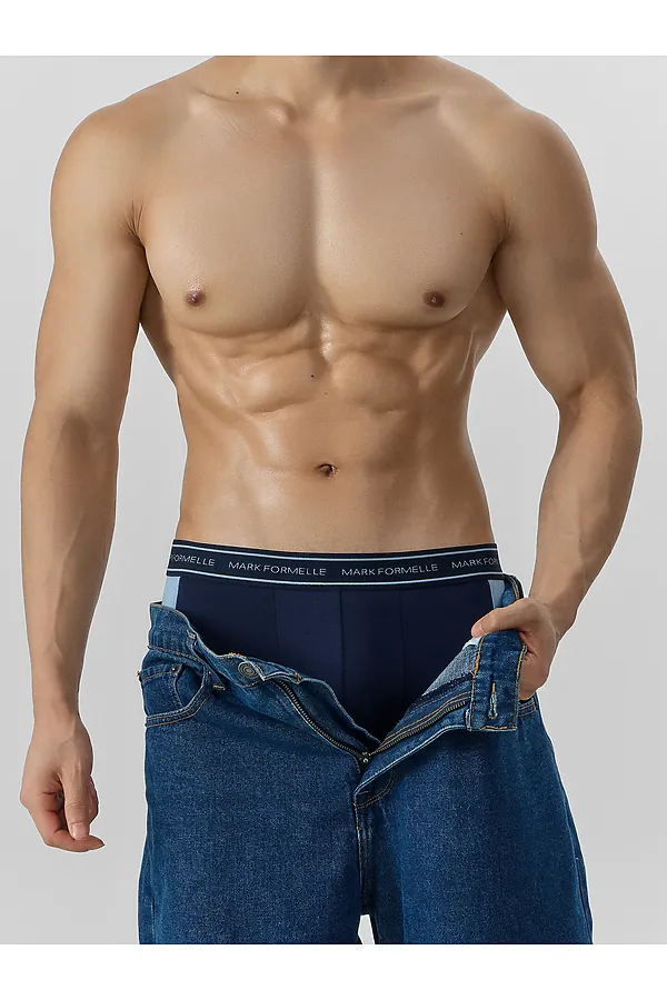 Трусы мужские MARK FORMELLE, глубокий синий +пыльно -голубой1 - фото 2