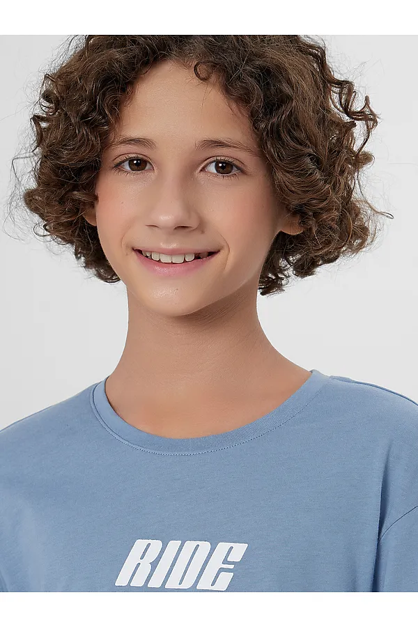 Комплект для мальчиков (джемпер, брюки) MARK FORMELLE, серо -голубой +синий +печать - фото 2