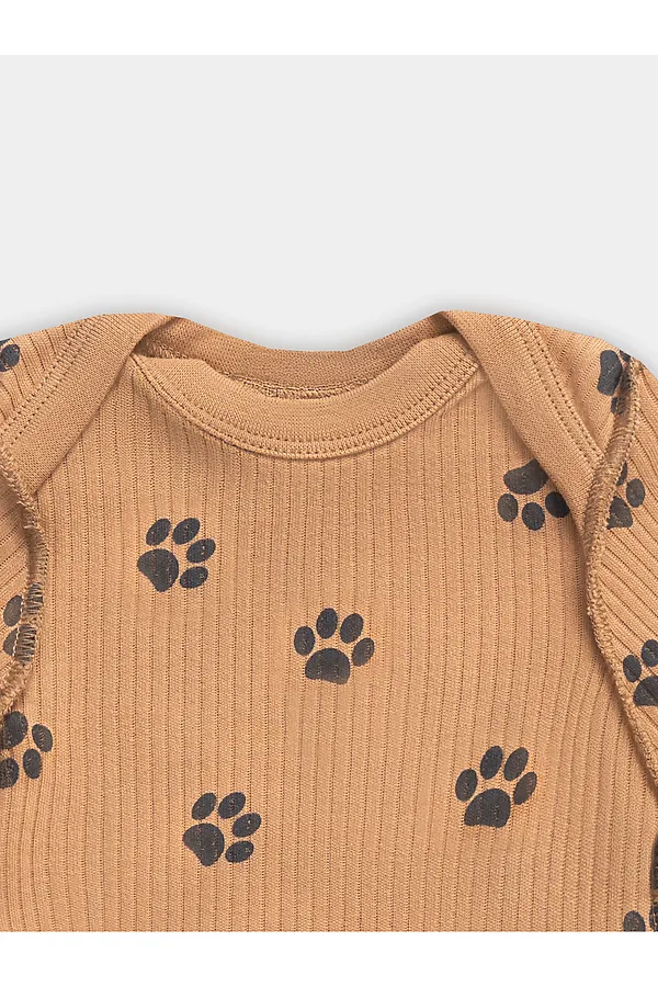 Комплект детский (боди, ползунки) MARK FORMELLE, лапки на охре - фото 2