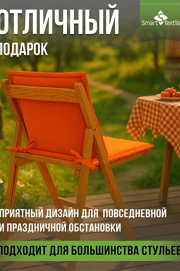 Подушка декоративная на стул Колорит (2 шт) НАТАЛИ, оранжевый - фото 2